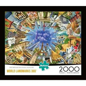 Buffalo Games World Landmarks 360 2000 Piece Jigsaw Puzzle NEW